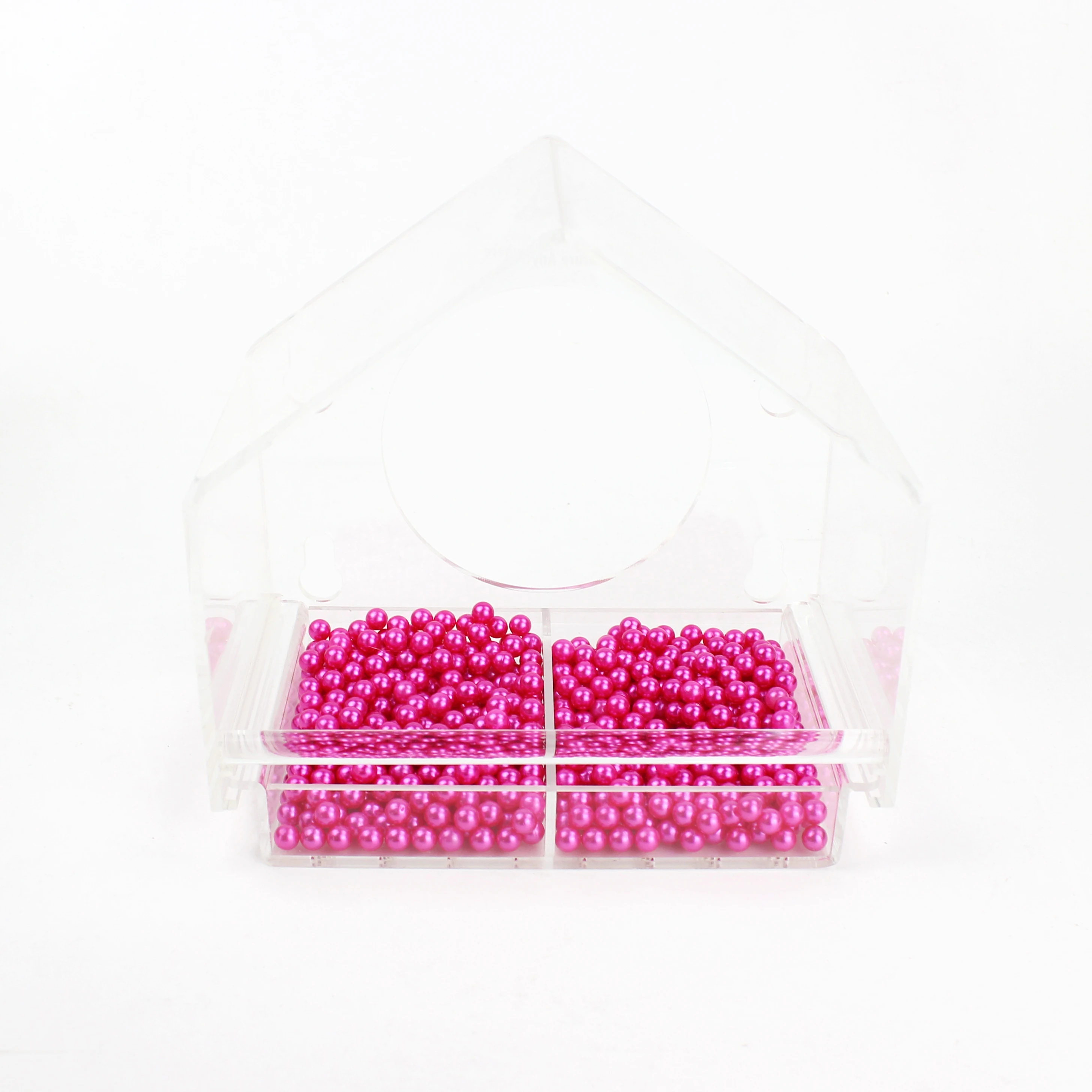 Removable Tray Transparent Acrylic Feeder For Bird Crystal Window Bird Feeder PMMA Clear Stay Strip