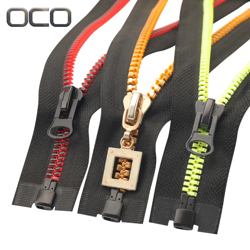 OCO Zipper manufacturer New Style rose gold zip 5# resin zipper Electroplating Teeth Custom Color Teeth Fashion Plastic Zipper