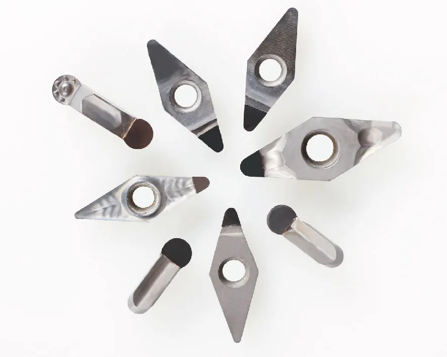Qiye diamond Insert PCD VCGT series PCD router bits set CNC cutting tools for aluminum copper
