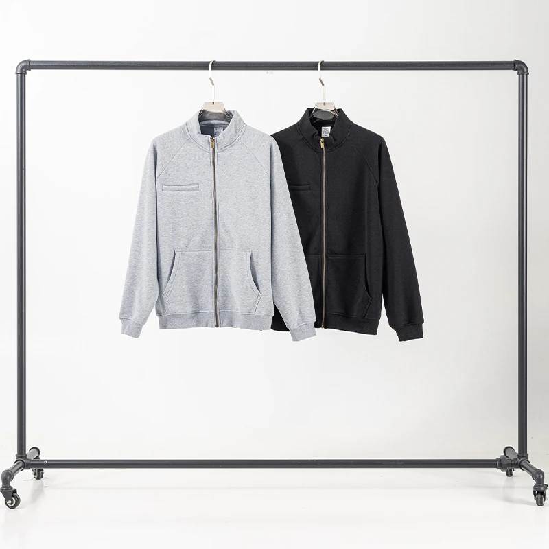 custom Heavyweight fleece Composite zip up Hoodie mens oversized thick warm blank Hoodie jacket for winter