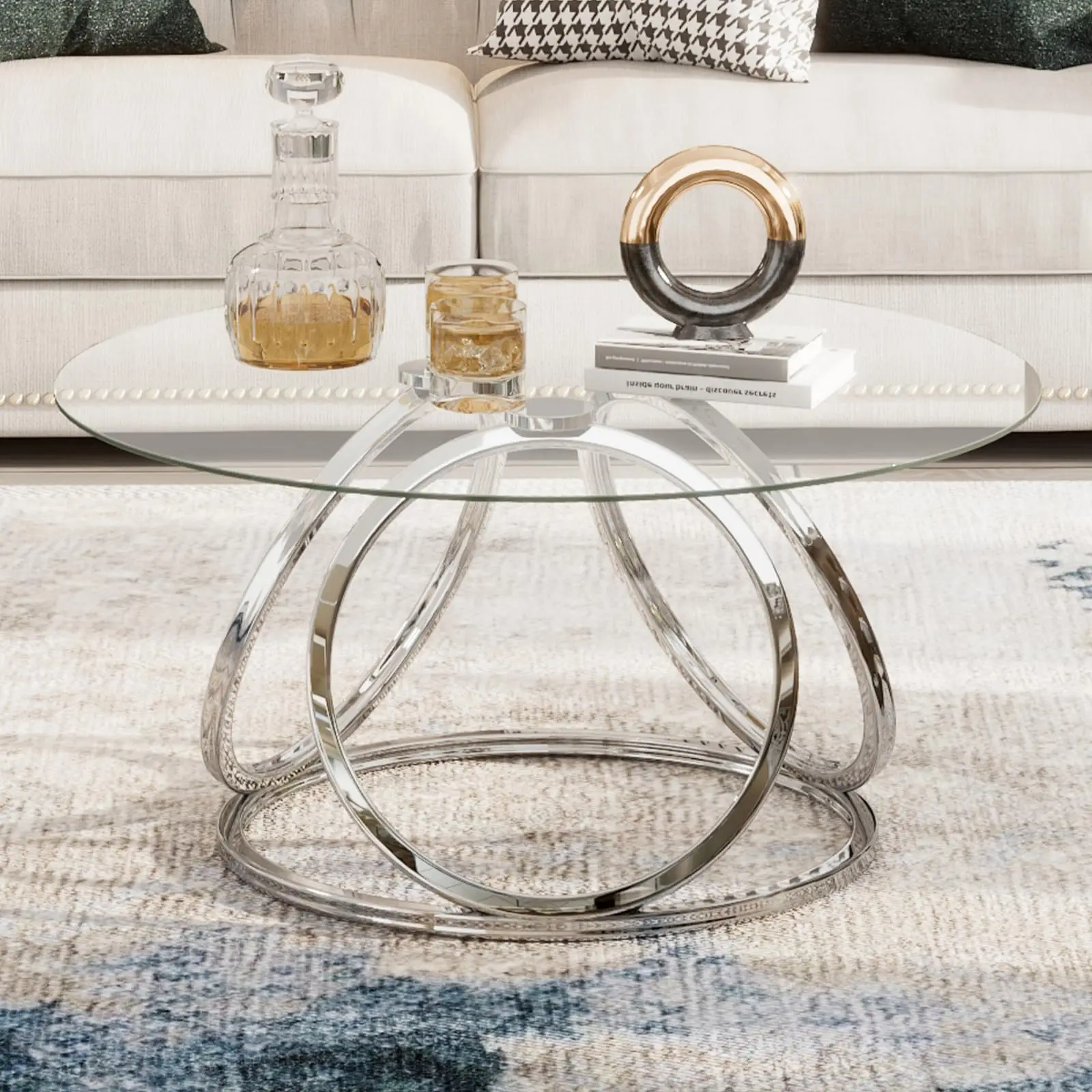 Oak Living Room Furniture Coffee Table Sets Metal Center Luxury Texture Wrought Round Glass Coffee Table