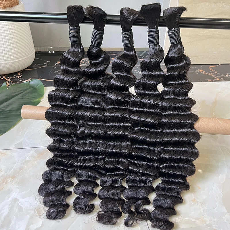 Braiding Hair Vendors Wholesale Vietnamese Extensions Deep Wave Raw Bulk No Weft Human Hair For Braiding