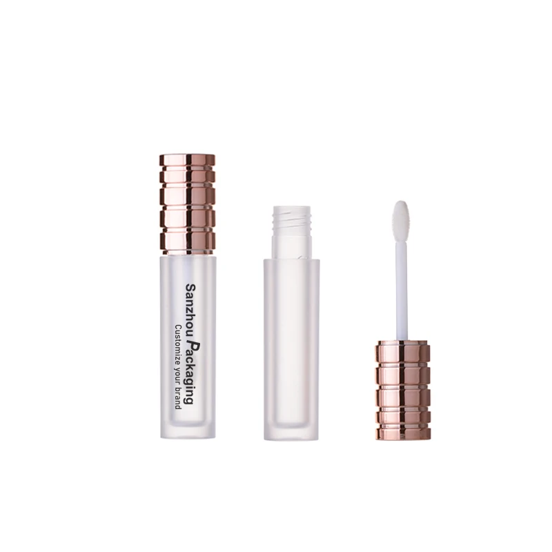 5ml Empty frosted bottle rose gold luxury lip gloss embossed tube lipgloss container tubo de gloss packaging