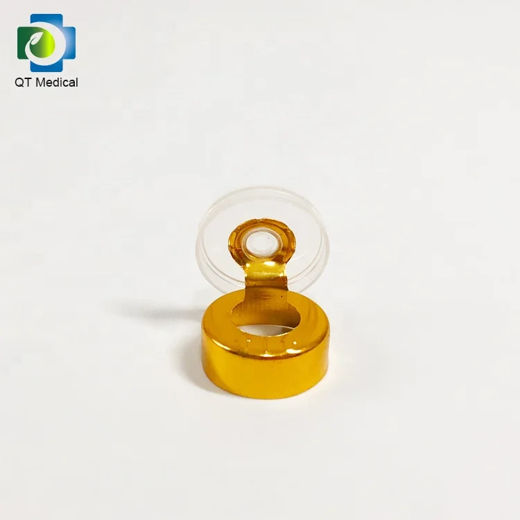 GMP CE Certified 20mm Golden  Injection Pharmaceutical Aluminum Plastic Tear Off Caps