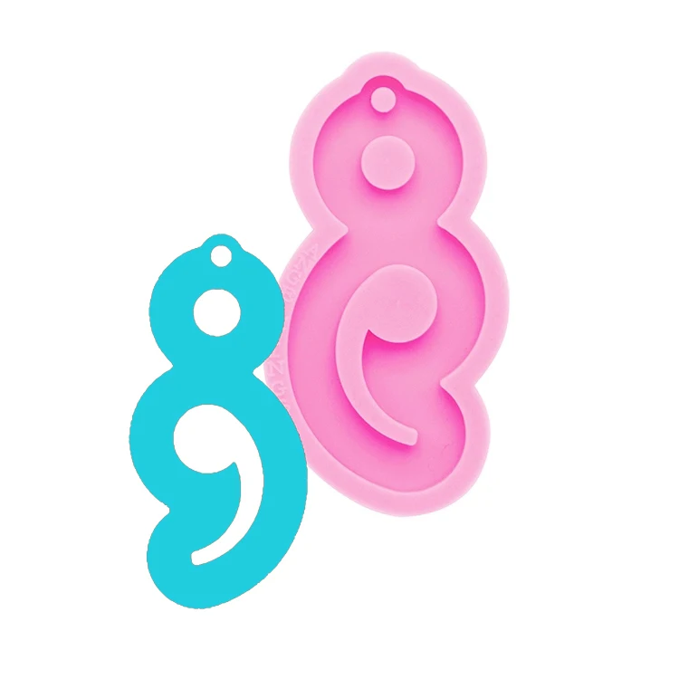 
S647 suicide awareness semicolon keychaim mold for resin craft DIY 