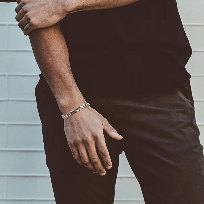 Fine jewelry Joyas De Plata Pure 925 Silver Chain Bracelet Pulsera Adjustable Cuban Women Brazalete Silver Bracelet For Men