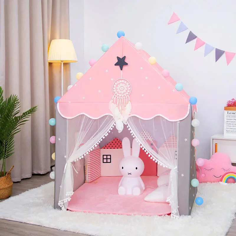 High Quality Princess Castle Playhouse Fancy Style Netting Shaped Square Kids Game Toy Made of Cloth