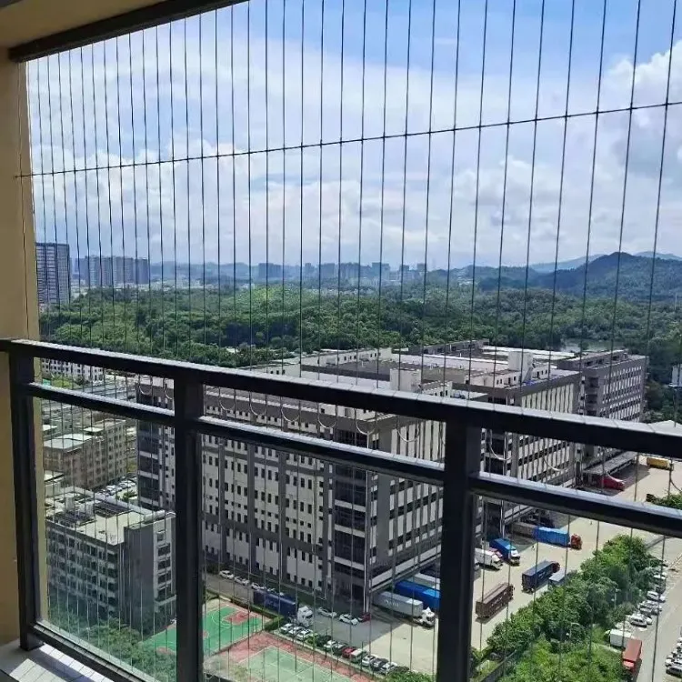 316 7x7 Nylon PA coated invisible grille material safety grill balcony invisible grille Stainless Steel Wire rope