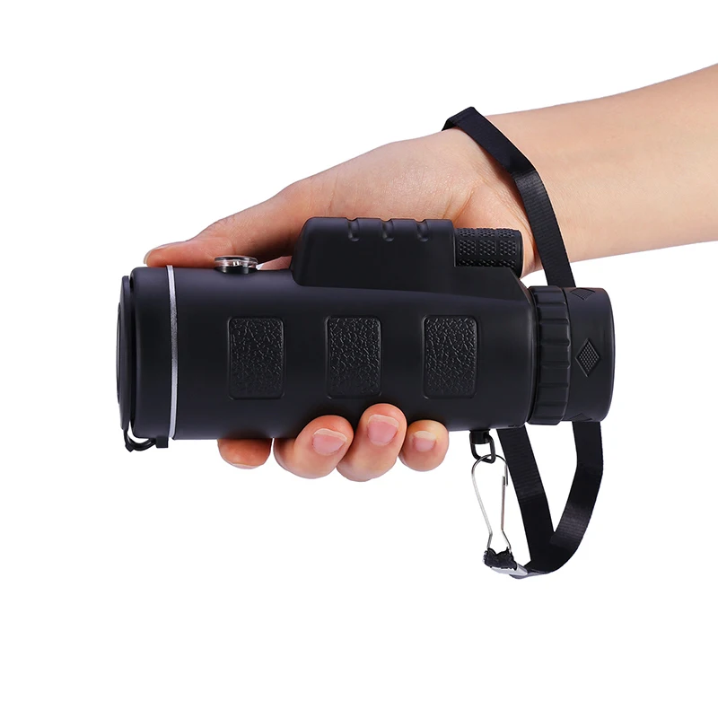 40X60 High Power Compass Monocular Telescope BK7 Roof Prism Pocket Telescope with Phone Holder for Outdoor Camping Travel