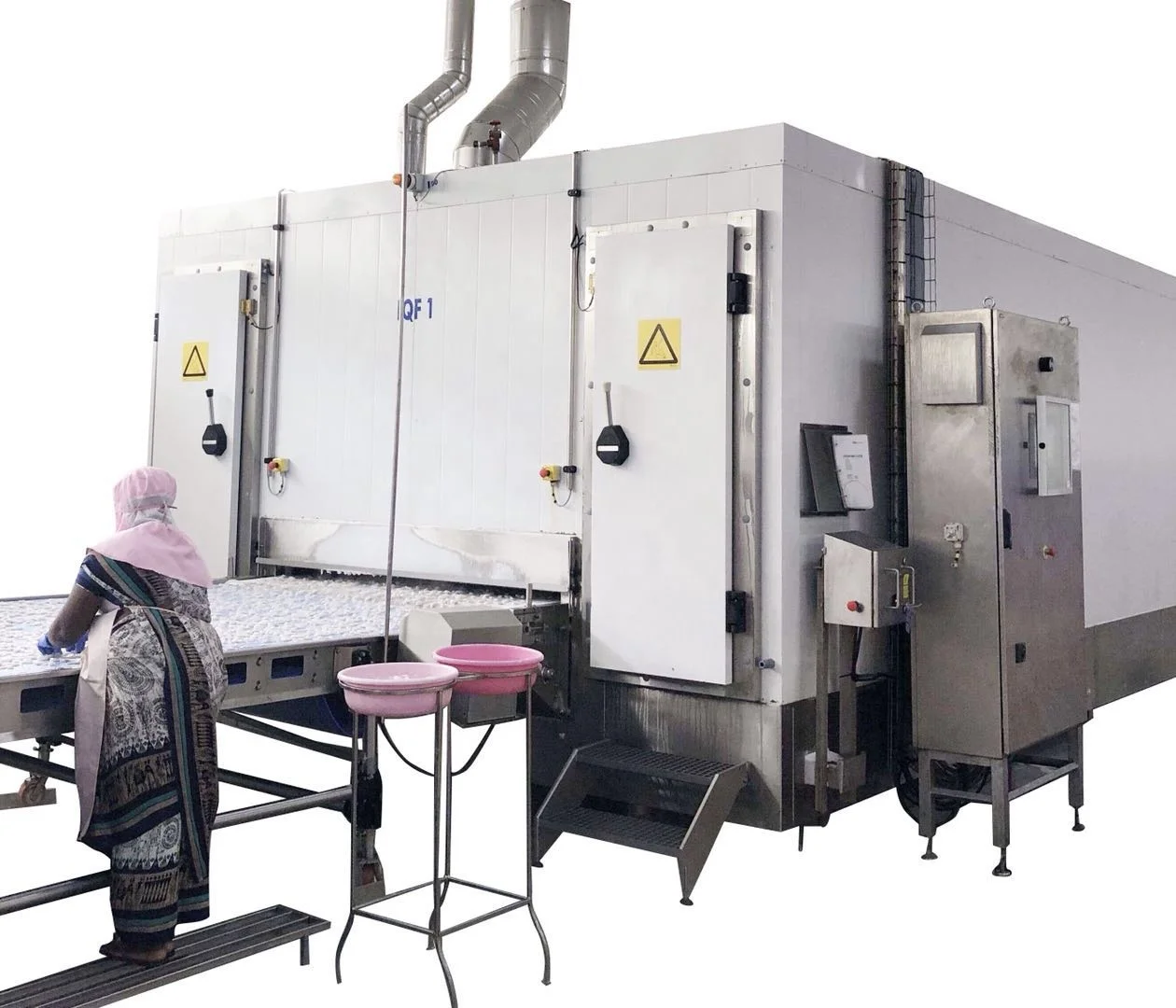 Industrial shrimp tunnel freezer prawns IQF freezing equipment