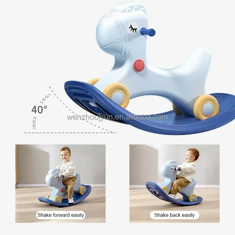 JYUN factory horse toys for kids ride on child indoor living room nursery school kindergarten plastic rocking horse