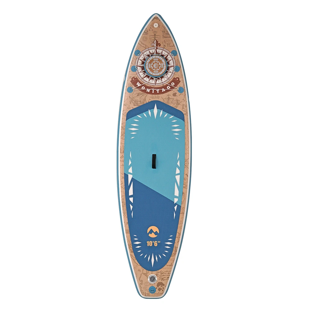 Hot welding seam customized design dwf waterplay surfing stand up paddle board inflatable SUP board with wood grain