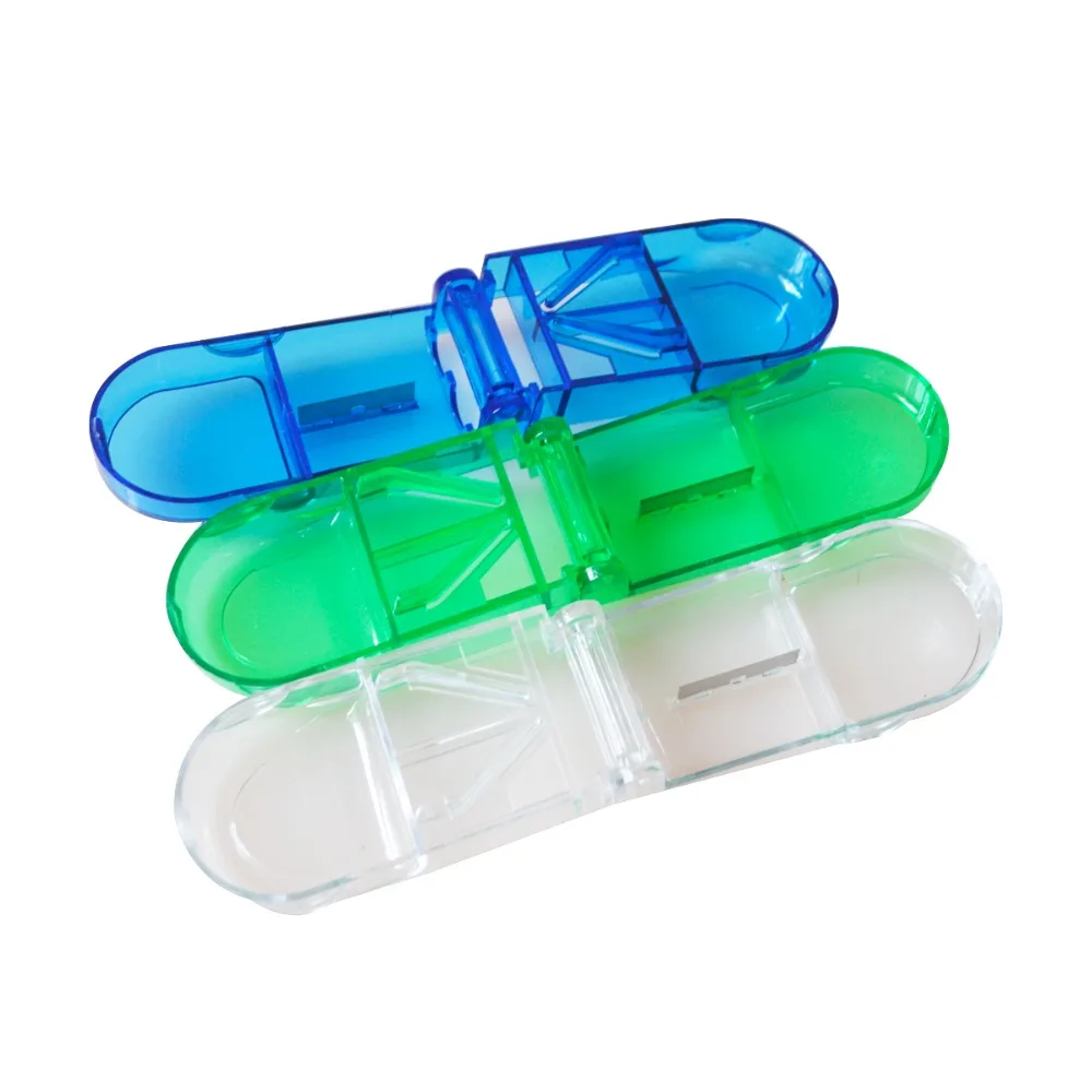 Portable Pocket Pill Box Tablet Cutter Medicine Splitter Pill Holder Pill Cutter