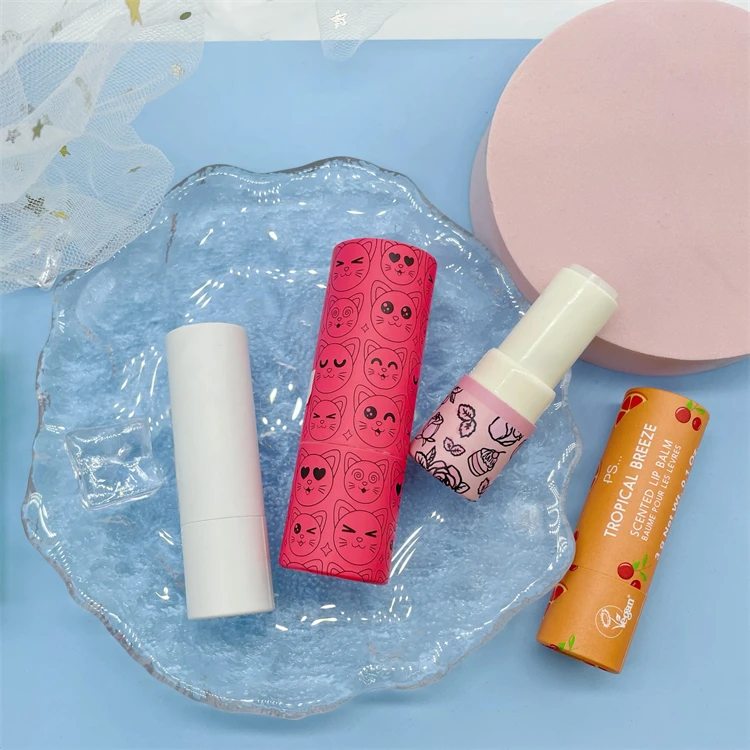 Индивидуальный дизайн мини Экологически чистый бумажный контейнер для дезодоранта тюбик бальзама губ скручивающийся