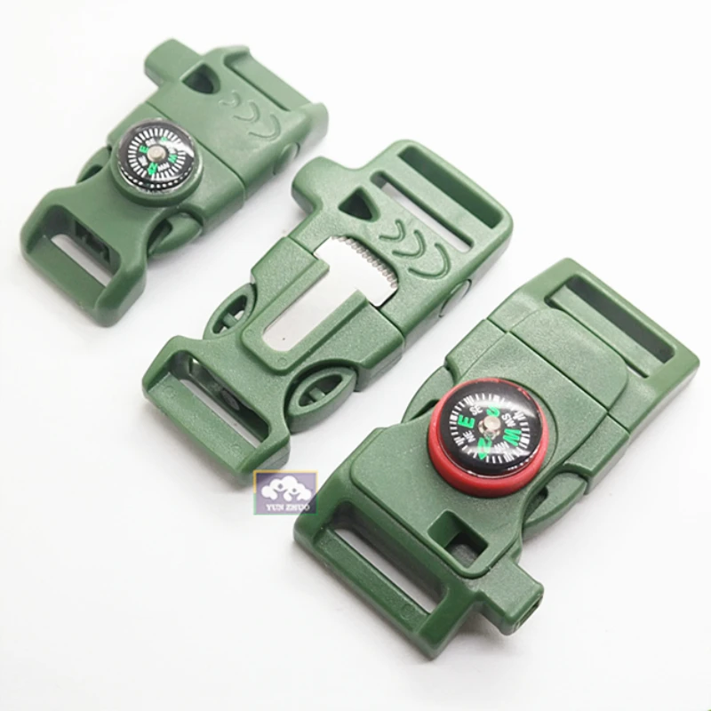 Wholesale survival paracord bracelet buckle with compass custom LOGO