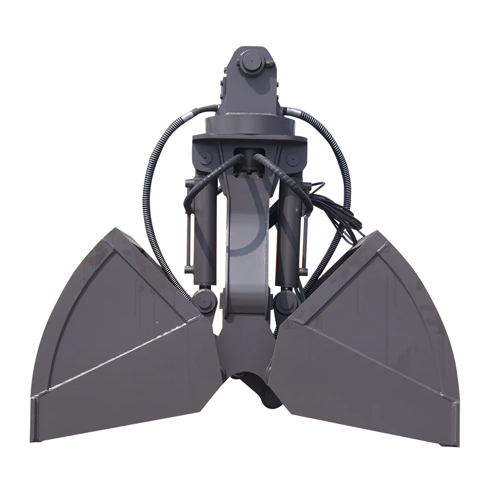 High efficiency hydraulic clamshell grab bucket for gargabe handling