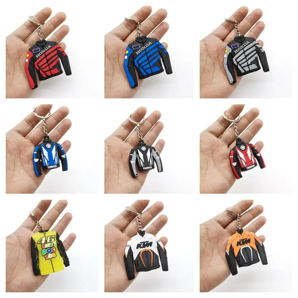 double sized soft pvc custom pendant keychain creative promotion gifts motorcycle hamlet racing suit  keychain