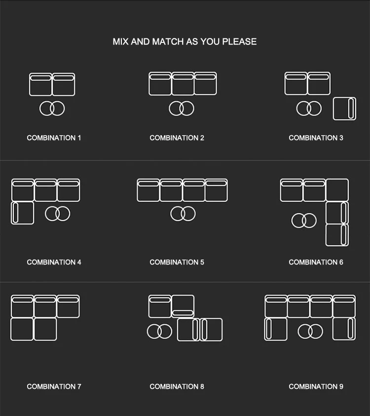 New Arrival Nordic Balcony bedroom Technology Fabric Tofu Block Lazy Small Living Room Combination Modular Sofa