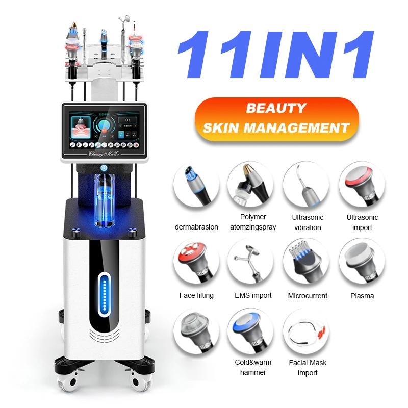 New Upgrade 11 in 1 Skin Management Comprehensive Device Water Oxygen Aqua Jet Peel Cleaning Microdermabrasion Machine