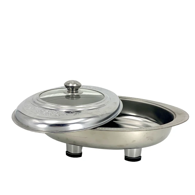  Горячий горшок буфетный набор посуды из нержавеющей стали овальный лоток с четырьмя ножками