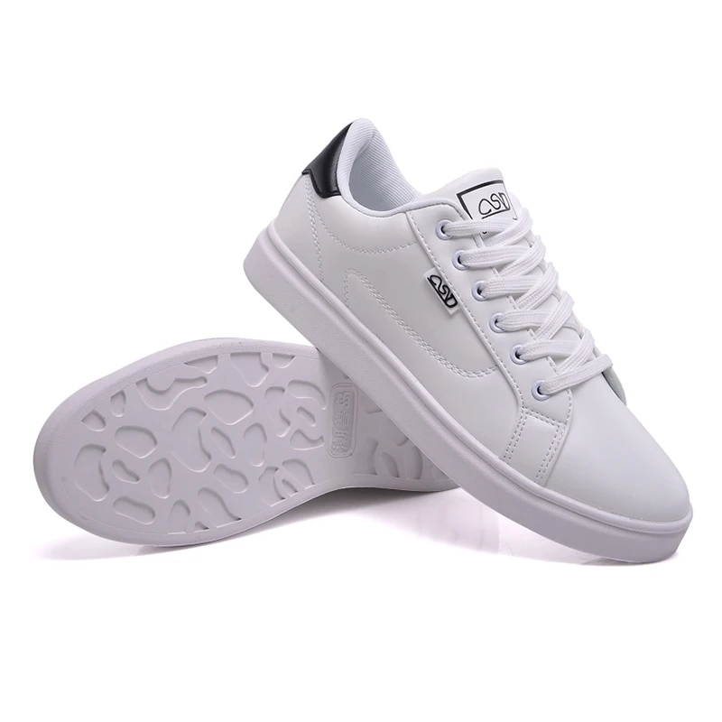 
Hot selling products PU leather upper mens white skateboard shoes 