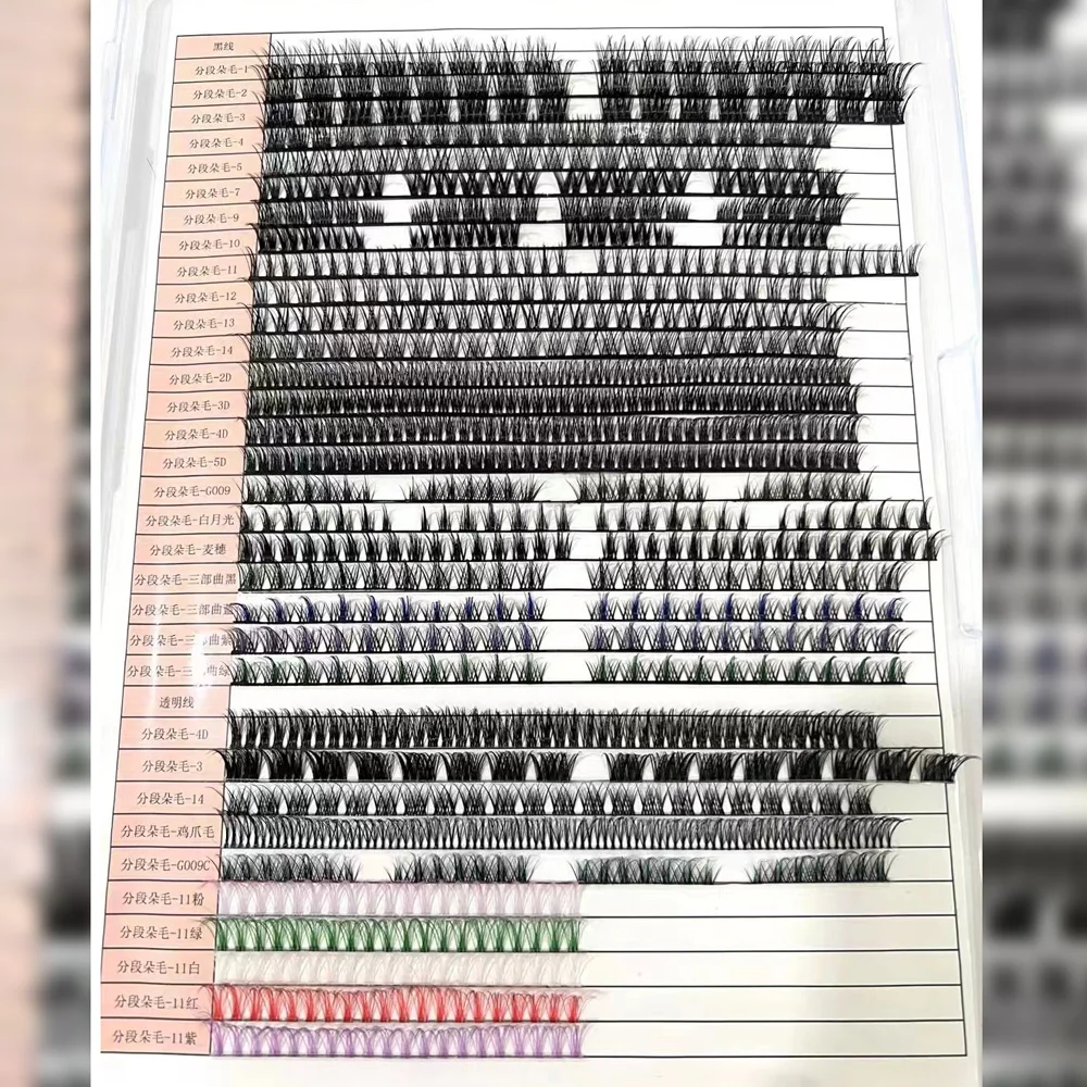 Yiernuo 1/3/5 pairs pre cut diy individual segmented diy lash extensions wimper cluster lashes kit