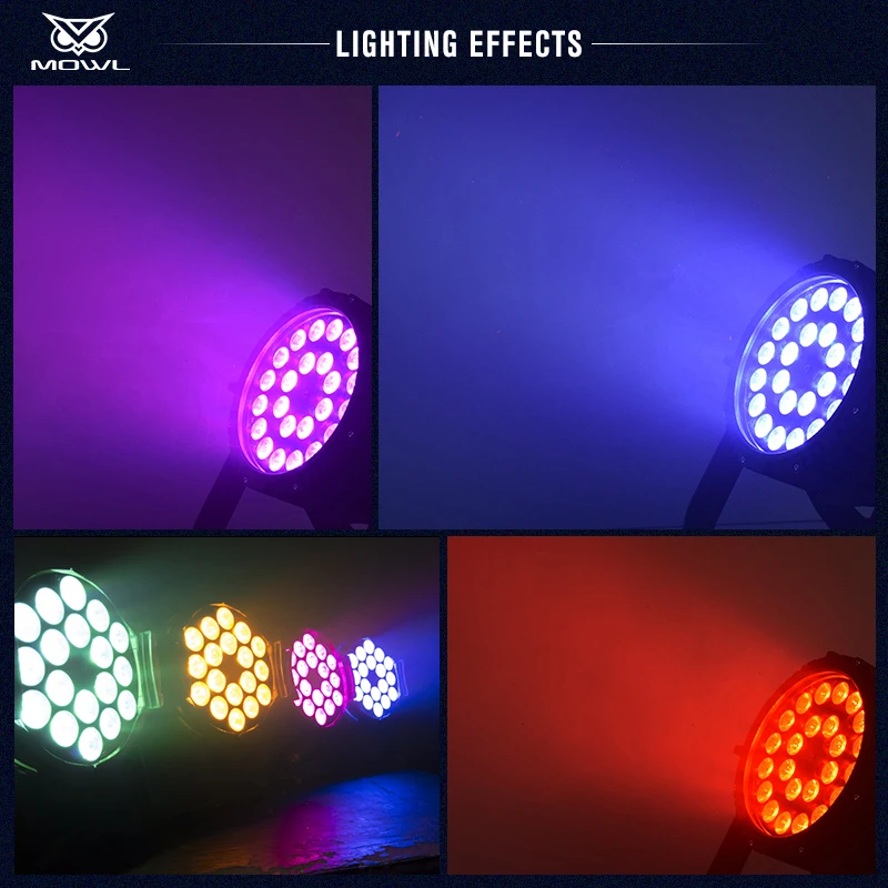 24x18W RGBWAUV 6in1 DMX512 LED Par Can Light for Stage dj Bar Disco