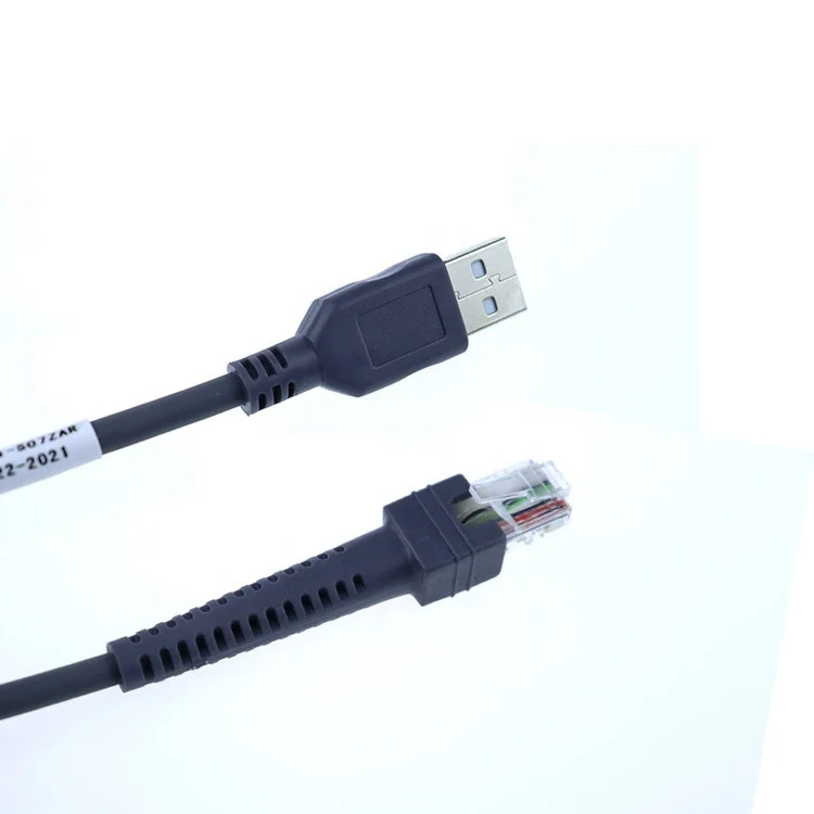 OEM Flexible Barcode Scanner USB Cable to RJ50 RJ45 CBA-U01-S07ZAR suit for symbol LS1203 LS4208 LS2208 2208AP etc.
