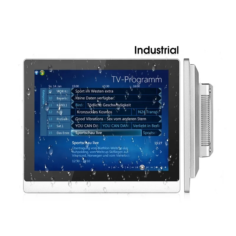 Touchthink Sunlight readable 3MM Aluminum IP65 Waterproof Full Flat 15 Inch Industrial Touch Screen monitor