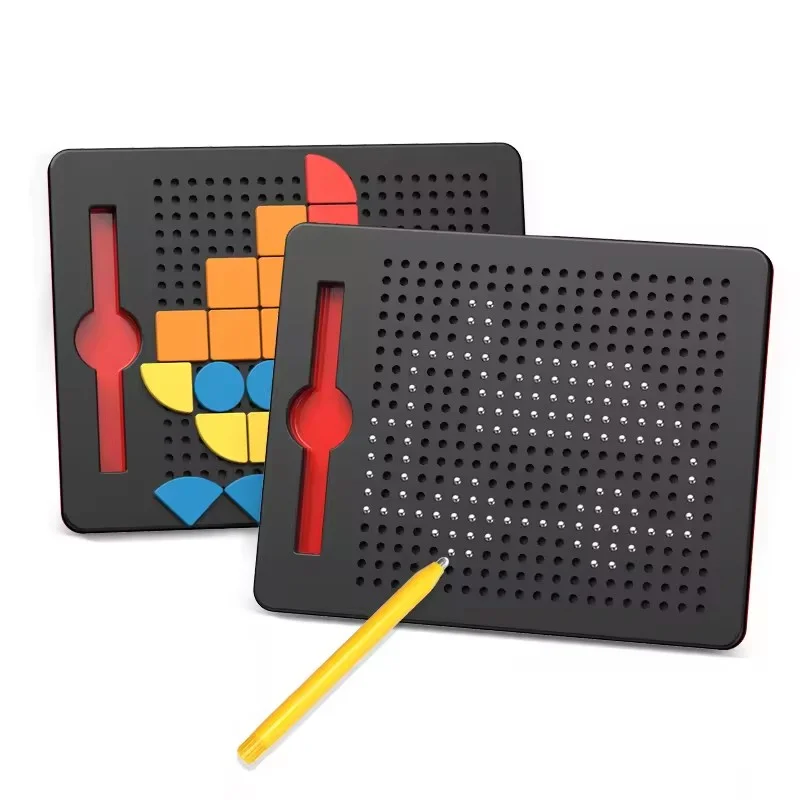 MAGNETIC BEADS DRAWING BOARD WITH MAGNETIC PEN AND PUZZLE educational toys for kids