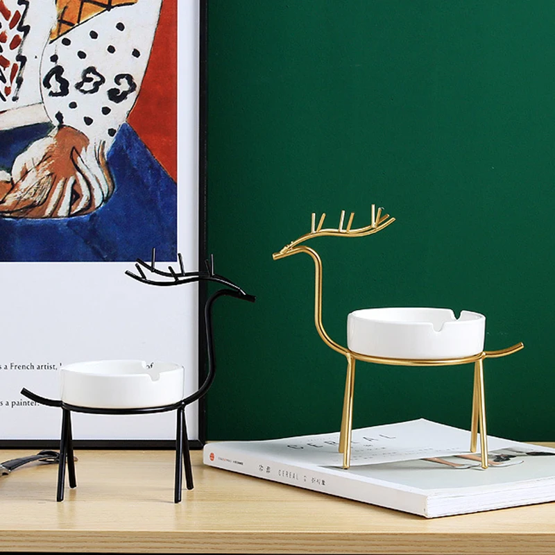 
Personalized hotel bar office home white cigar ashtray custom logo ceramic ashtray 