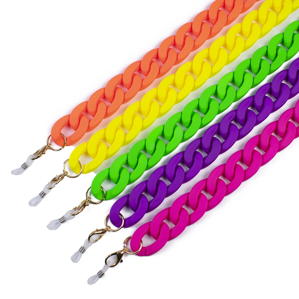 MELLON Acrylic Chain soft feel matte Color 17mm*23mm Spectacle Chain Glasses Straps for masking chain Sunglasses Holder