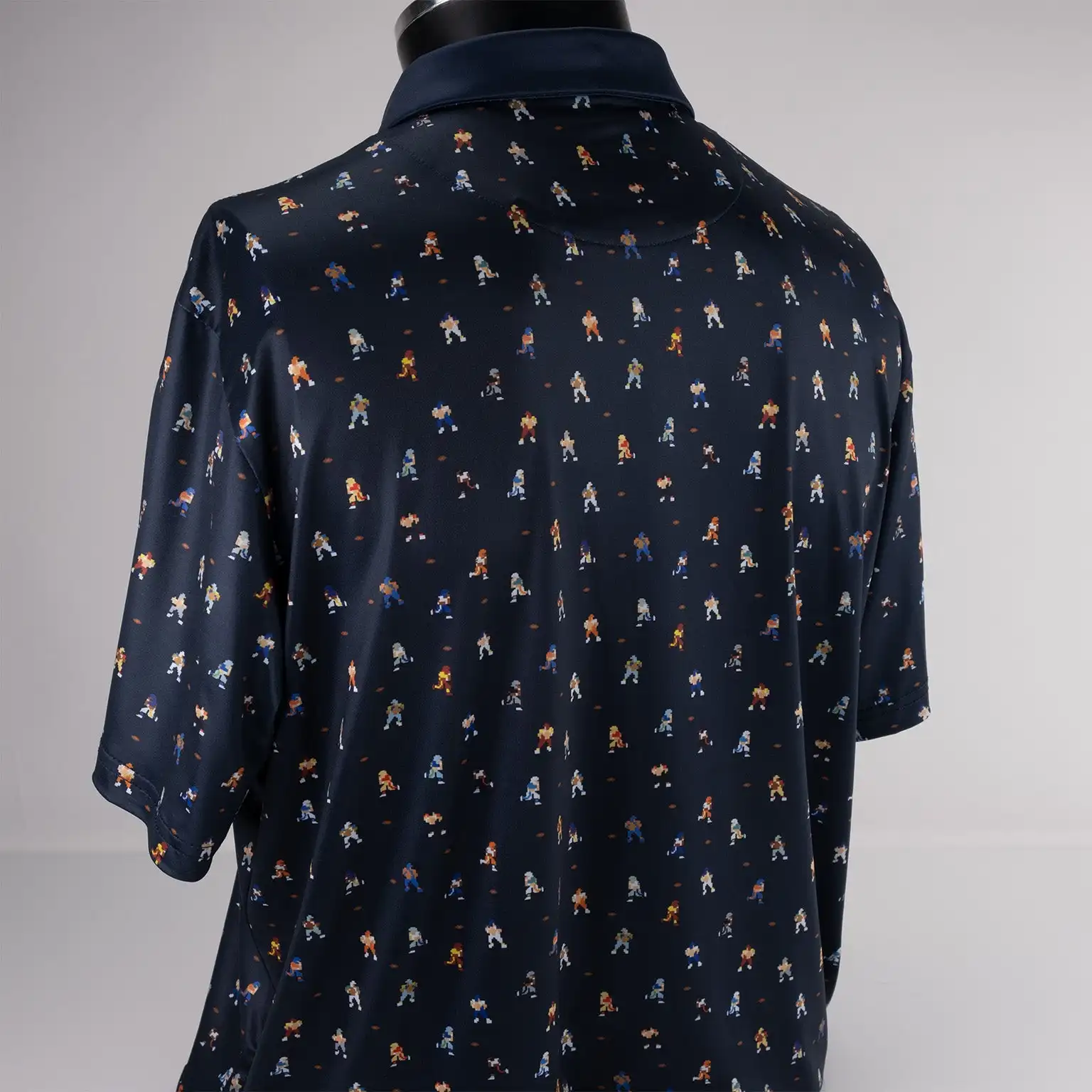 OEM design golf shirts pakistan hot selling quick dry-fit plain retro football pattern print funny golf clothes t shirts in bulk