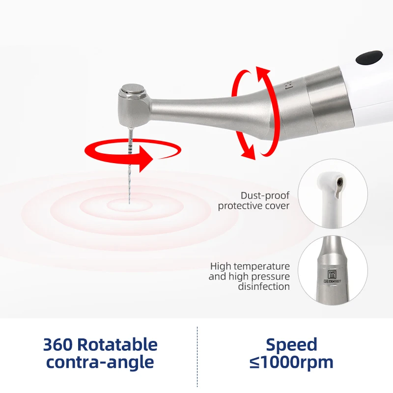 2023 Endo Motor with Apex Locator 16:1 Contra Angle with Files Holders Reciprocating Root Canal Surgical Equipments