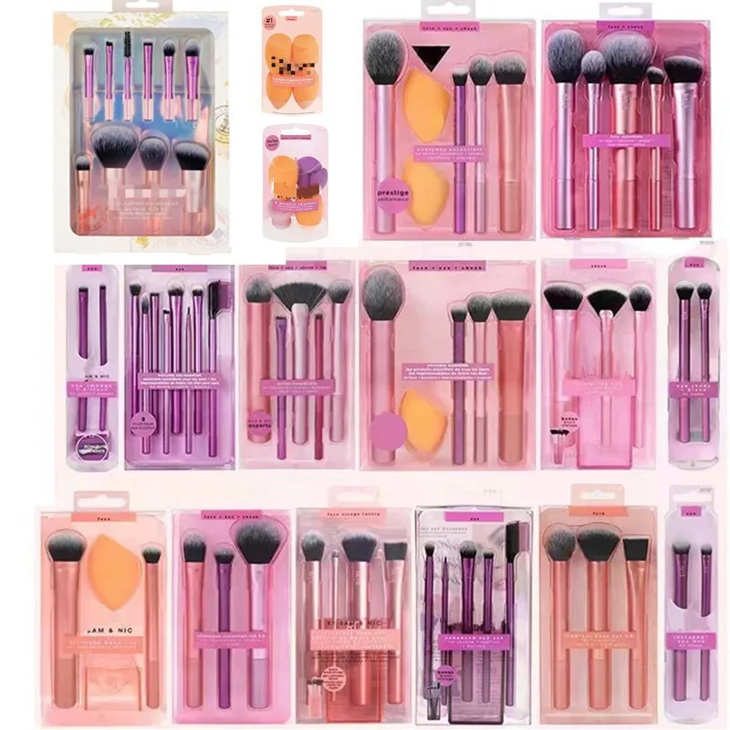 Private Label  Makeup Set with Makeup Sponges Blush Foundation Brush Highlight Eye Shadow Cosmetic Set With Package