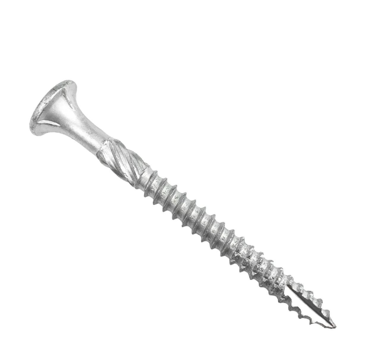 China Wholesale White Zinc Bugle Head with Ribs Type 17 Timber Batten Screws