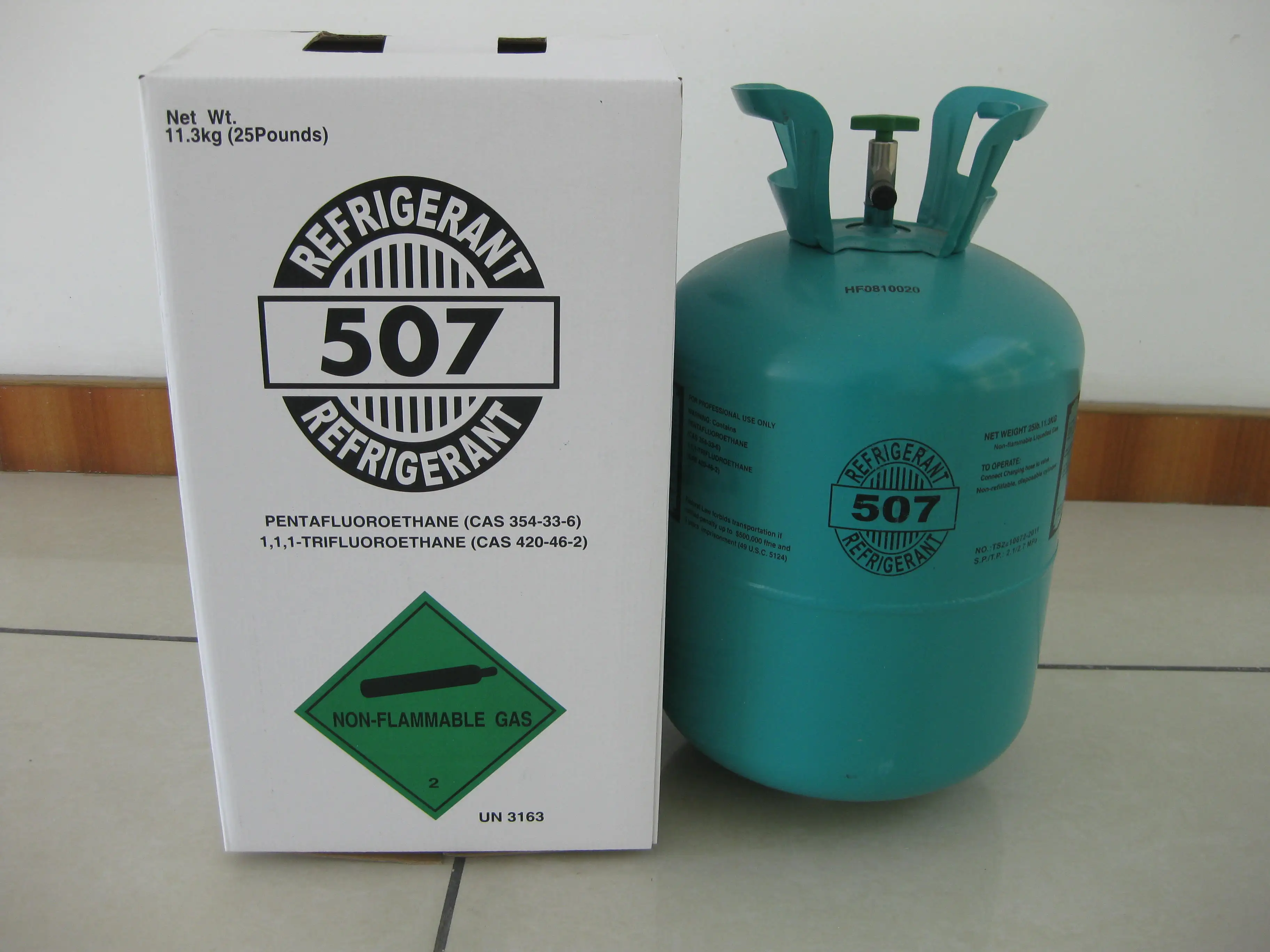 China New Environmental 99.9% purity Refrigerant Gas R507 700 KG