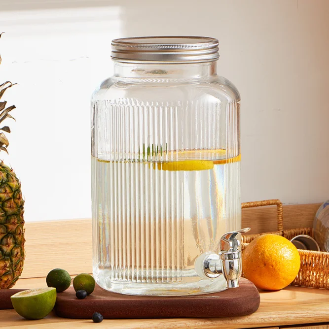 heat-resistant glass barrel wine glass bottle lead-free wine bottle with faucet wine jar