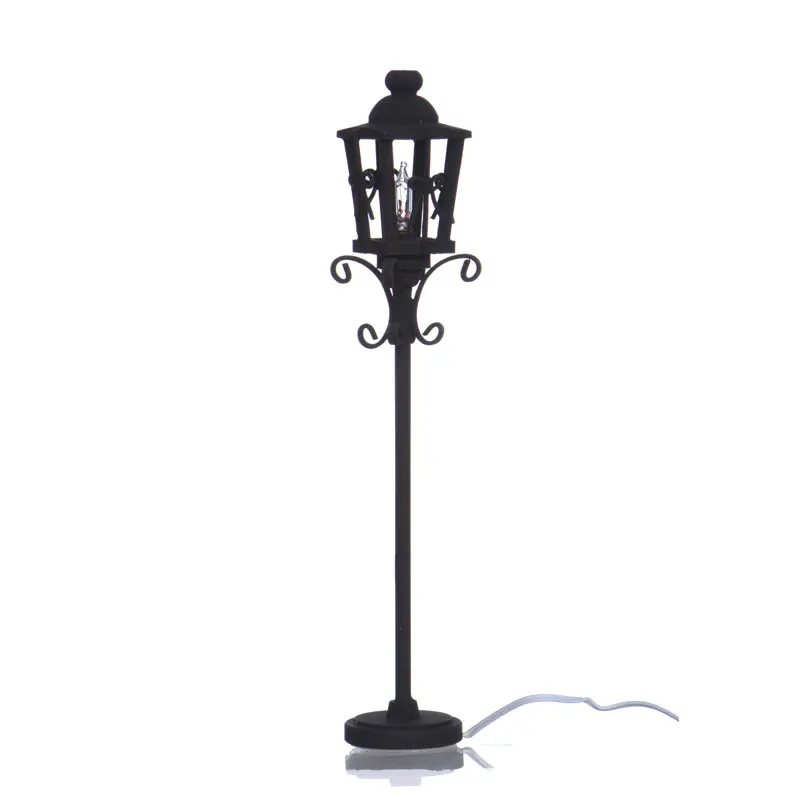 Custom Handmade 1/12 Scale Floor Street Lamp Battery Operated LED Black Light For Doll House