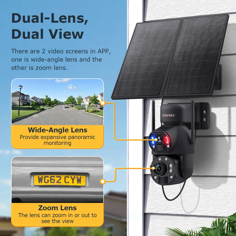 36x Zoom 20W Solar Battery Red Blue Alarm Floodlight PTZ Camera Solar Cameras Wifi Outdoor 4G Security Camera