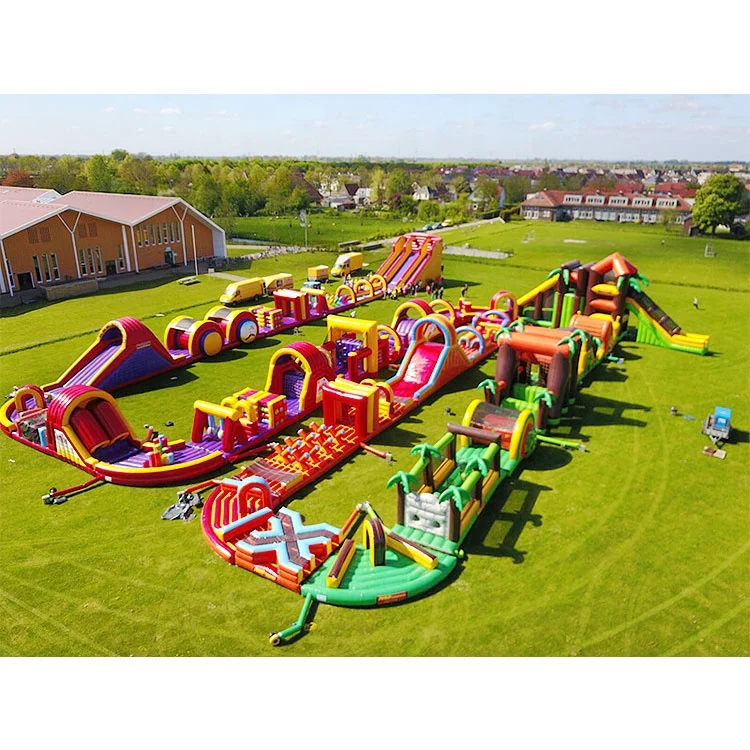 Giant Commercial PVC Inflatable Rotating Obstacle Course Outdoor Kids Sports Activities Challenge Game Obstacle Course for Sale