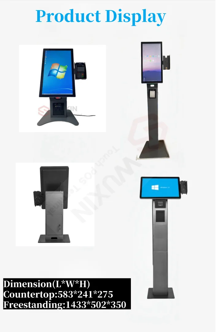 15.6 Inch Fast Food Restaurant Self Service Ordering Kiosk Capacitive Touch Screen Payment machine with NFC card reader