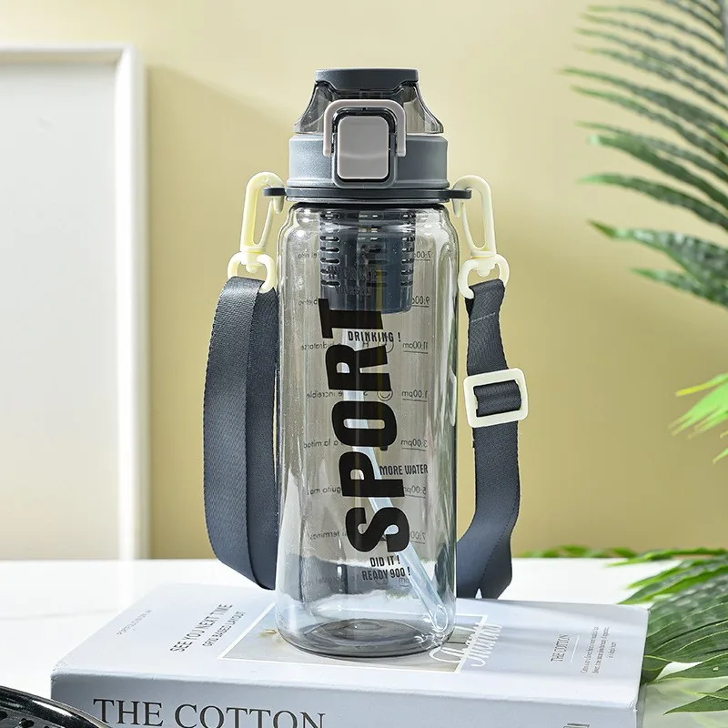 Custom Plastic Gym Sports 1L 32oz BPA Free Tritan Motivational Fitness Water Bottle with Time Marker