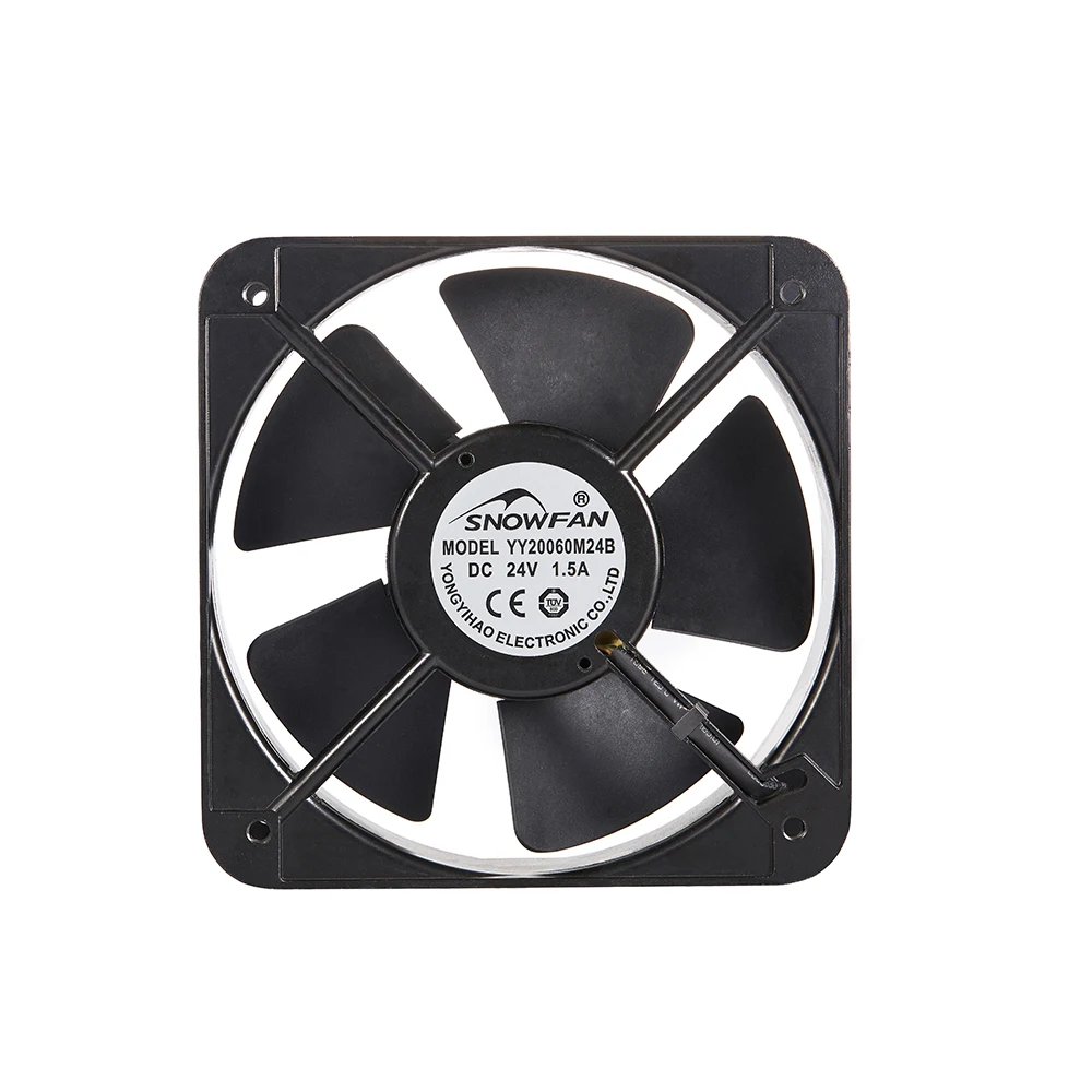 High CFM 20060 200*200*60mm DC Axial Exhaust Fan Aluminum Round 5 Blades DC Ventilation Fan