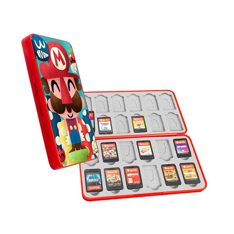 24+24 game card case For Nintendo Switch Shockproof cartoon Games holder Case NS Hard Shell Box to Storage Switch Accessories