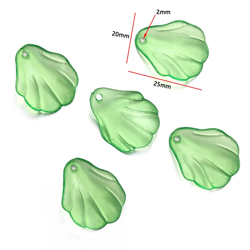 100pcs/bag Green Acrylic Leaf Charms Leaves Beads Pendants For Diy Necklace Bracelet Earrings Jewelry Making Handmade W297