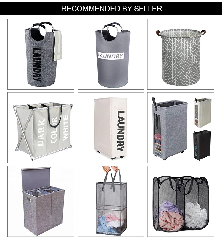 Folding Laundry Basket Round Storage Bin Bag Large Hamper Collapsible Clothes Laundry  Basket Bucket Organizer