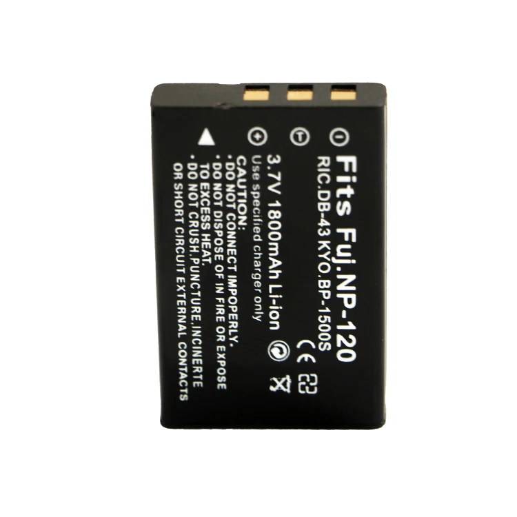 FNP-120 3.7V 1800mAh Black It is suitable for Fuji NP-120 battery D-L17 digital camera battery rechargeable NP120 battery