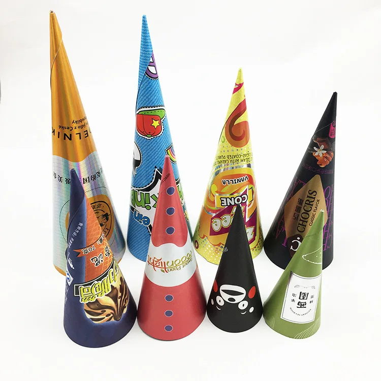 Eco Friendly Disposable Paper Cone Sleeve For Ice Cream