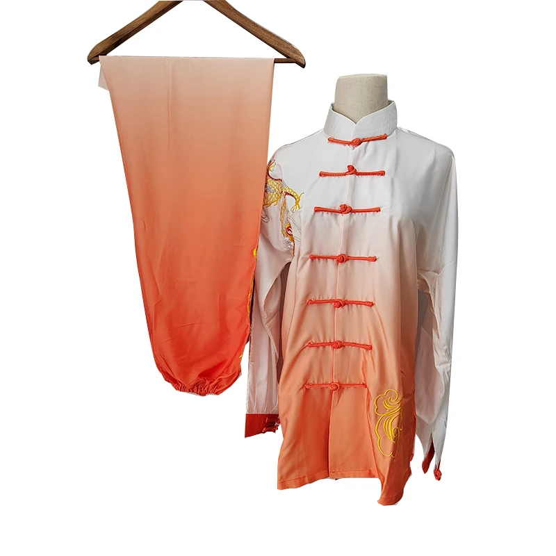 High Quality Marital Arts Uniforms  Kungfu Clothing Silk Womens Chinese Traditional Gradient Taiji Clothes Suits